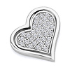 14K White Gold Love Heart CZ Cubic Zirconia Charm Pendant