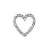 14K White Gold Open Heart Cubic Zirconia Charm Pendant