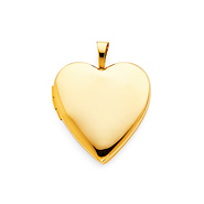 14K Yellow Gold Heart Locket Pendant (0.8