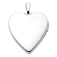 14K White Gold Heart Locket Pendant (0.8