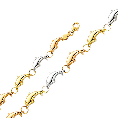 Stampato Dolphin Tri-Color 14K Gold Bracelet