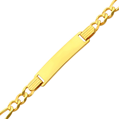 gold figaro ID bracelet