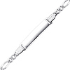 4.0mm Pave Figaro 14K White Gold Baby ID Bracelet
