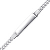 3.0mm Pave Concave Curb 14K White Gold Baby ID Bracelet