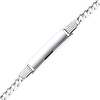 14K White Gold 3.0mm Baby ID Concave Curb Bracelet with Lobster Claw Clasp