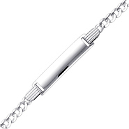 3.0mm Concave Curb 14K White Gold  Baby ID Bracelet
