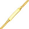 3.0mm Hollow Concave Curb 14K Yellow Gold Baby ID Bracelet