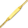 3.0mm Mens Concave Curb 14K Yellow Gold ID Bracelet