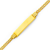 14K Yellow Gold Pave 3.0mm Mens ID Concave Curb Bracelet with Lobster Claw Clasp