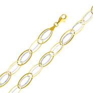 Light Fashion Link 14K Yellow and White Gold Bracelet