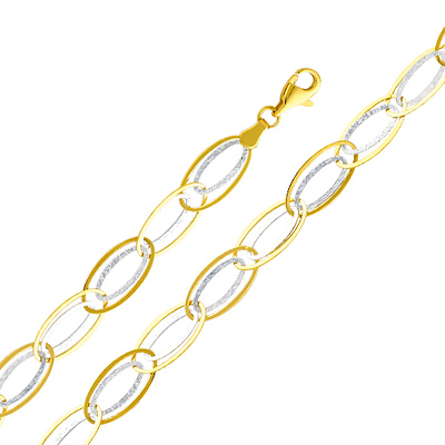 Light Fashion Link 14K Yellow and White Gold Bracelet