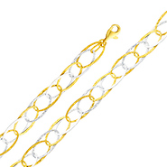 Light Fashion Link 14K Yellow and White Gold Bracelet