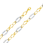 Light Fashion Link 14K Yellow and White Gold Bracelet