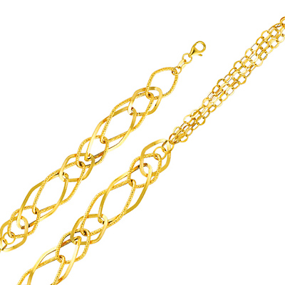 Light Fashion Link 14K Yellow Gold Bracelet