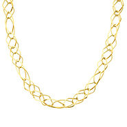 10mm Women's Light Fashion Link 14K Yellow Gold Necklace