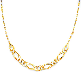 Figaroesque 12mm Women's 14K Yellow Gold Link Necklace