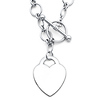 14K White Gold Heart Fashion Link Necklace
