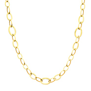 Women's 13mm Airy Oval Link 14K Yellow Gold Necklace