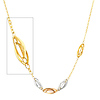 Fancy 14K Tri-Color Gold Link Necklace for Women