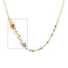 Designer Split Spiral 14K Tri-Color Gold Link Necklace