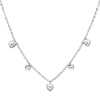 Fancy Dangling Heart 14K White Gold Women�s Link Chain Necklace