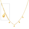 Designer Dangling Teardrop Women's 14K Yellow Gold Link Necklace