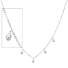 Dangling Teardrop Charm 14K White Gold Link Chain Necklace