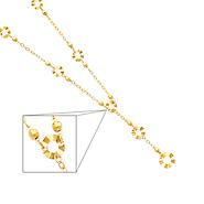 5mm Fancy Circle 14K Yellow Gold Link Chain Y-Necklace for Women
