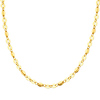 Designer Diamond Cut Flat Oval 14K Yellow Gold Link Necklace