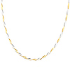 4mm Oval Link Designer 14K Two Tone Gold Necklace & Lobster Clasp