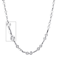 4mm Women's Designer Diamond-Cut Round 14K White Gold Link Necklace