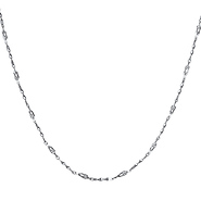 14K White Gold Fancy Designer Necklace with Spring-ring Clasp
