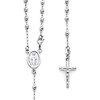 14K White Gold 2mm Beads Our Lady Guadalupe Rosary Necklace