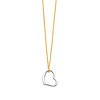 14K Yellow Gold Heart Hanging 1.0mm Rolo Cable Chain Necklace with Spring-ring Clasp