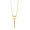 14K Yellow Gold Hanging 0.8mm Box Link Chain Necklace with Lobster Claw Clasp
