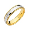 18k and Platinum Two Tone Milgrain Benchmark Wedding Band (Size 9)