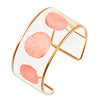Pink Rose Petal Cuff Bangle Bracelet