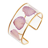 Lavender Rose Petal Cuff Bangle Bracelet