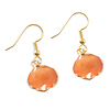 Orange Rose Petal Earrings