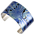 Tattooed Steel Blue Earth Design Bangle Cuff Bracelet
