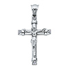 Tri-CZ Large Sterling Silver Crucifix Pendant