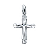 Sterling Silver Rhodium Plated CZ Cross Pendant Charm