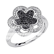 micro pave silver CZ ring