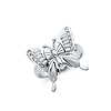 .925 Sterling Silver CZ Floating Butterfly Womens Fancy Ring