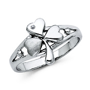 Clover CZ Women's Sterling Silver Ring