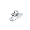 .925 Sterling Silver CZ Heart Loop Womens Ring 