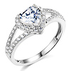 .925 Sterling Silver Heart-cut CZ Cubic Zirconia Solitaire with side-stone Ladies Wedding Engagement Ring 