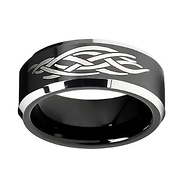 8mm Tribal Design Cobalt Free Carbide Tungsten Ring