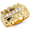 14K Nugget CZ Ring