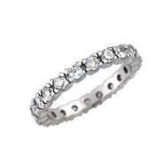 White Gold Prong Cubic Zirconia Eternity Band